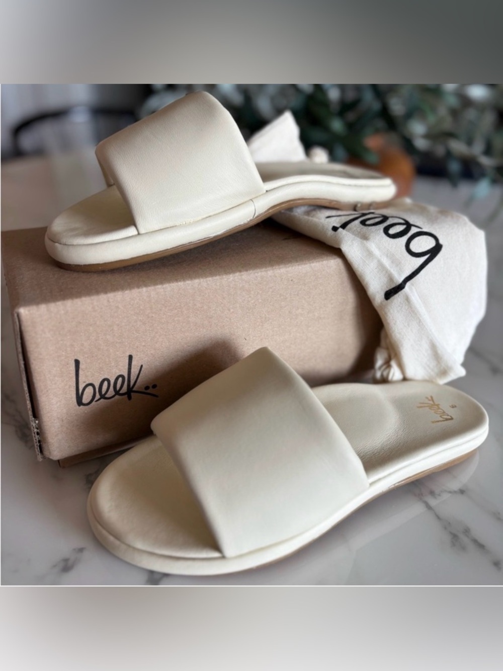 Beek puffbird slide sandal in Eggshell cream. New with box. - Picture 1 of 5